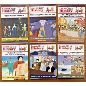 Lot Of 6 Learn Our History DVDs - 1 New Sealed - Gold Rush, Thanksgiving + MORE